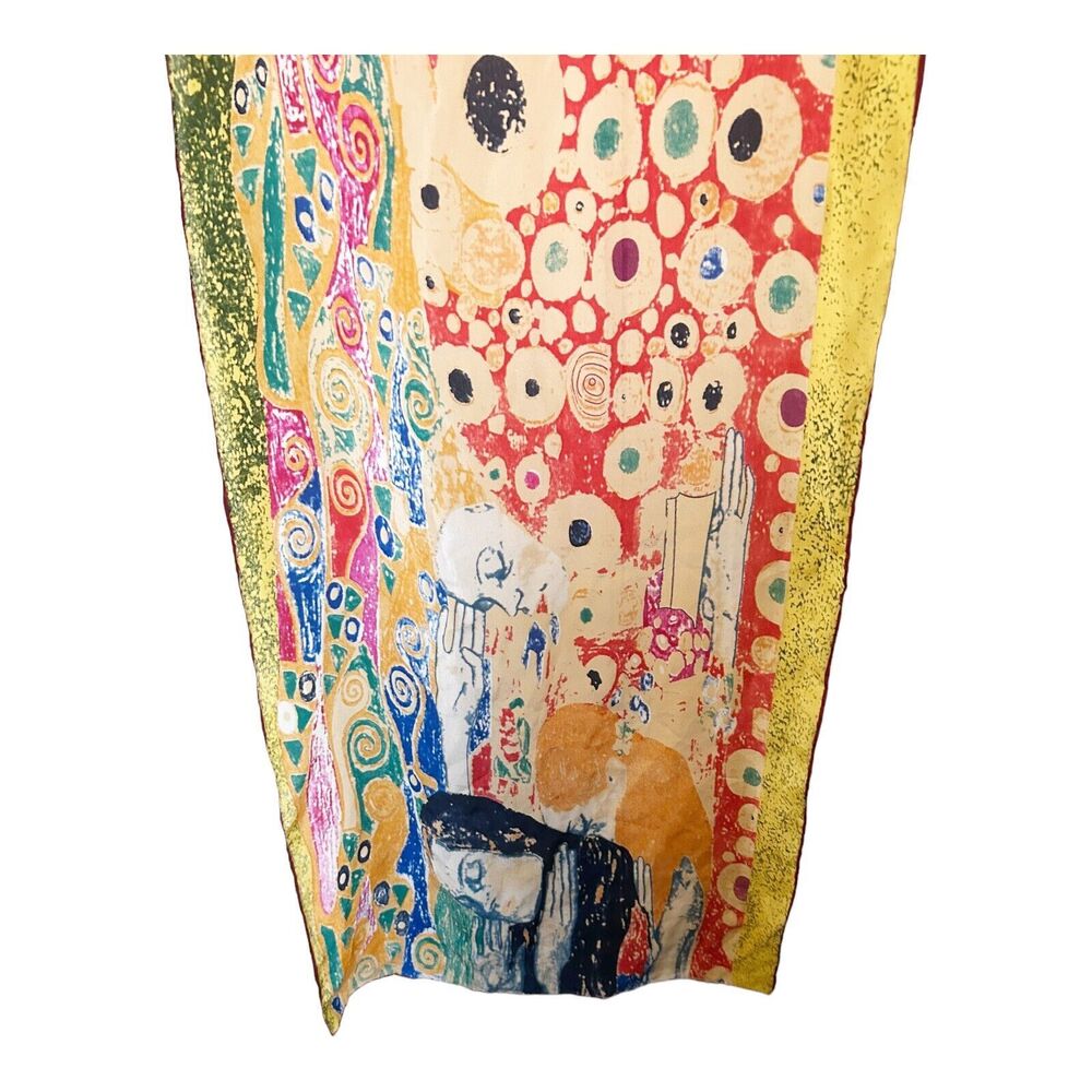 Gustav Klimt Abandoned Hope II Long Silk Scarf Wrap Art To Wear - Picture 2 of 4